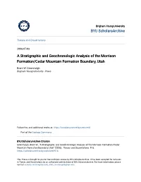 A Stratigraphic and Geochronologic Analysis of the Morrison Formation/Cedar Mountain Formation Boundary, Utah