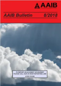 AAIB Bulletin 8/2018