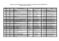 Applications Received for Registration of Societies (2016-2017).Pdf