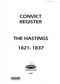 Convict Register the Hastings