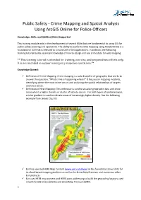 Crime Mapping and Spatial Analysis Using Arcgis Online for Police Officers