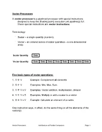CSC506 Lecture 7 Vector Processors