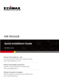 EW-7611ULB Quick Installation Guide