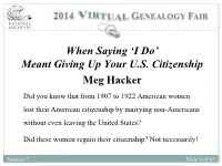 Meant Giving up Your US Citizenship