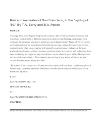 Men and Memories of San Francisco, in the "Spring of '50." by T.A. Barry and B.A