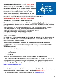 Year 5 Reading Fluency – Week 7 – 22.02.2021 Group 2, 3 & 4: Please