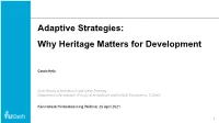 Adaptive Strategies: Why Heritage Matters for Development