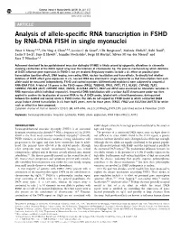 Analysis of Allele-Specific RNA Transcription in FSHD by RNA-DNA