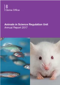 Animals in Science Regulation Unit Annual Report 2015