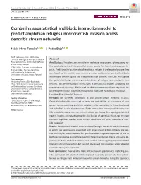 Combining Geostatistical and Biotic Interaction Model to Predict Amphibian Refuges Under Crayfish Invasion Across Dendritic Stream Networks