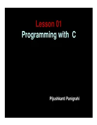 Lesson 01 Programming with C