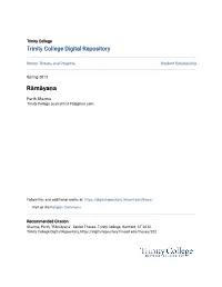 Trinity College Digital Repository Rāmāyaṇa R M Ya A