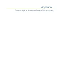 Appendix F Paleontological Resources Review Memorandum