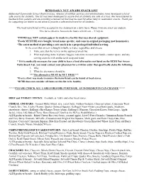 Bcsd Daily Nut Aware Snack List