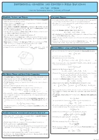 Differential Geometry and Einstein's Field Equations Differential
