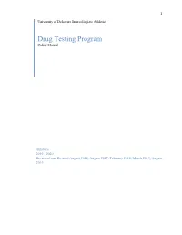 Drug Testing Program Policy Manual
