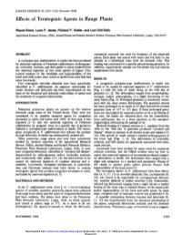 Effects of Teratogenic Agents in Range Plants