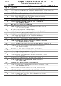 Punjab School Education Board Page 1 List of Observers Appointed for Exam, March 2019 District BATHINDA Matric Exam Date 19/03/2019 Centre Code Centre Name Sr