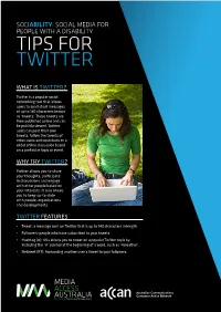 Sociability: Tips for Twitter