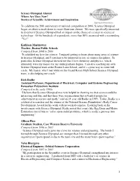 1 Science Olympiad Alumni Where Are They Now? Stories of Scientific
