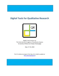 Digital Tools for Qualitative Research