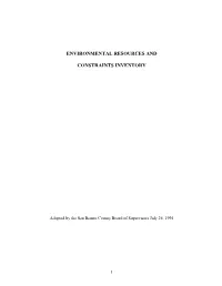 Environmental Resources and Constraints Inventory