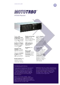 Motorola MOTOTRBO DR3000 Digital Repeater Specifications