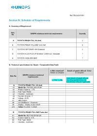 Section IV: Schedule of Requirements
