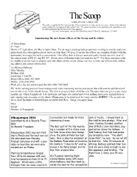 The Scoop Volume XV, Issue 3, March, 2002