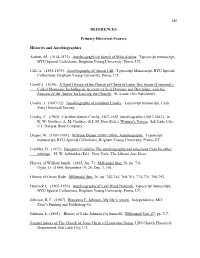 146 REFERENCES Primary Historical Sources Histories and Autobiographies Andrus, M. (1814-1875). Autobiographical Sketch Of