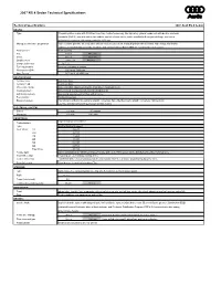 2007 Audi RS 4 Technical Specifications