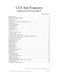 CCE Singing Session Song Sheets