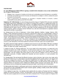 FOR RELEASE: Dr. James Mwangi Joins Global Ceos in Signing a Commitment to Champion a Cross-Sector Collaboration for a Purpose–First Economy