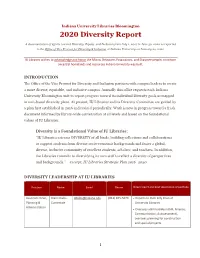 IU Libraries Diversity, Equity, and Inclusion 2020 Report
