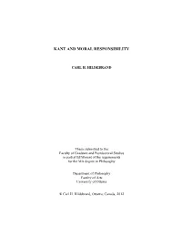 Kant and Moral Responsibility