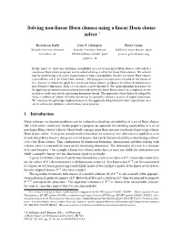 Solving Non-Linear Horn Clauses Using a Linear Horn Clause Solver ∗