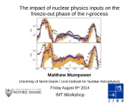 The Impact of Nuclear Physics Inputs on the Freeze-Out Phase of the R-Process