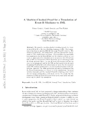 A Machine-Checked Proof for a Translation of Event-B Machines to JML