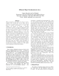 Efficient Object Serialization in Java