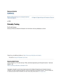 Primality Testing