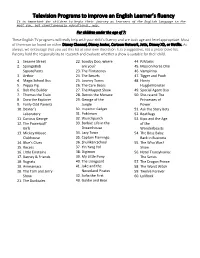 Television Programs to Improve an English Learner's Fluency