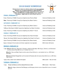 2018 Daily Schedule