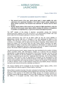 71St Consecutive Successful Launch for Ariane 5