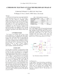 A Thermionic Electron Gun for the Preliminary Phase of Ctf3 G