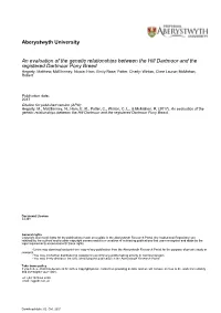 Aberystwyth University an Evaluation of the Genetic Relationships