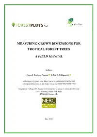 Crown Measurement Protocol. 2020
