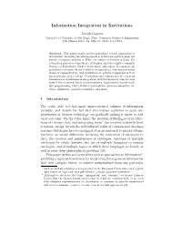 Information Integration in Institutions