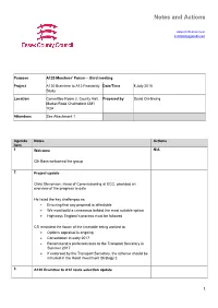 Notes and Actions