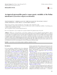 An Improved Microsatellite Panel to Assess Genetic Variability of the Italian Smooth Newt (Lissotriton Vulgaris Meridionalis)