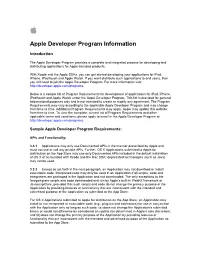 Apple Developer Program Information